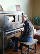 Mary at her player piano