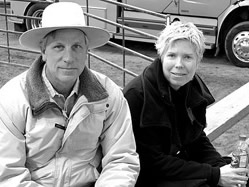 Buck Brannaman and Cindy Meehl - Executive Producer at indoor arena - Houlihan Ranch