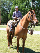 Noah Cornish with birthday horse, Levi